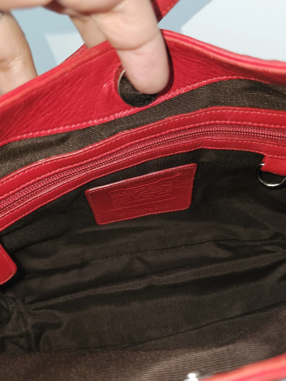 Coach Red Leather Shoulder Hobo